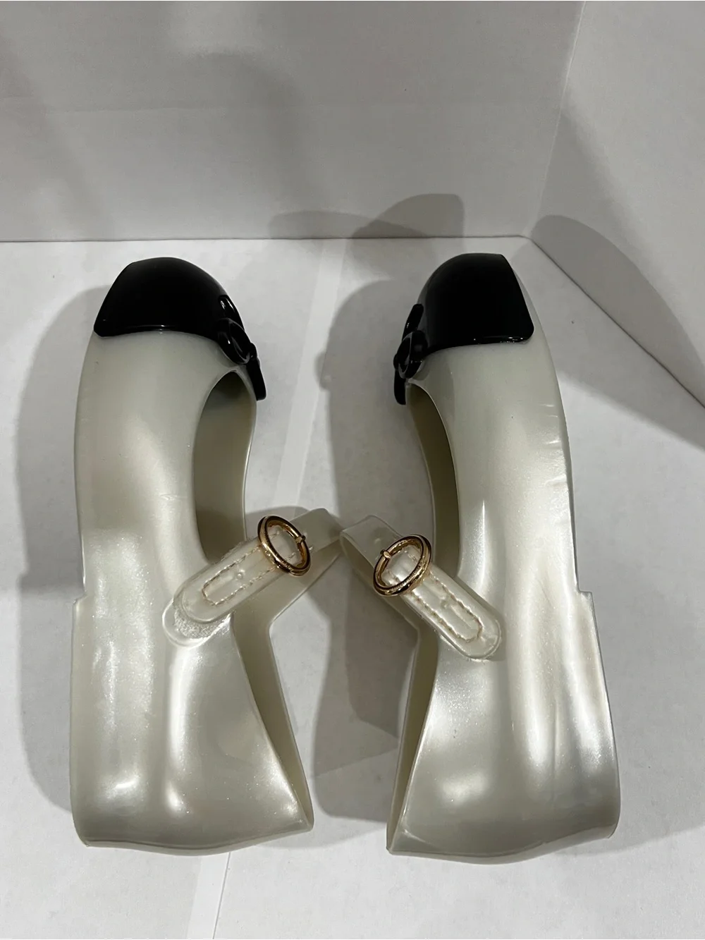 MINI MELISSA Little Girls Mini Sweet Love Cap Toe Mary Jane Size 10 Pearly White